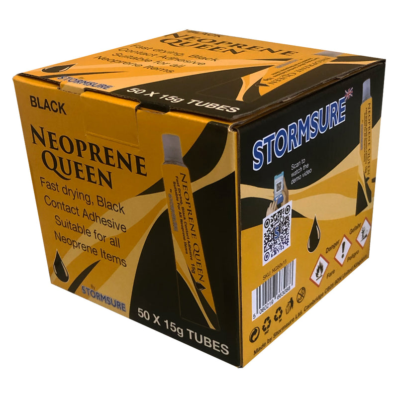 Neoprene Queen Black Wetsuit Repair Adhesive 15g (50-Pack)